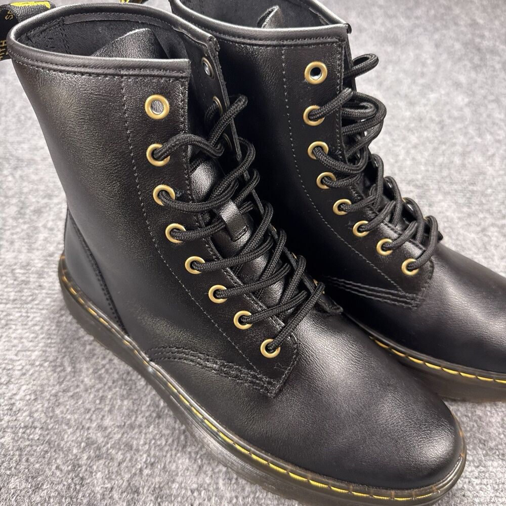 Dr. Doc Martens Zavala Boots Mens 8 Womens 9 Black Leather Combat Boots Grunge